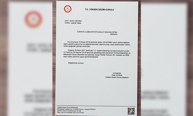 YSK: İYİ Parti'nin seçime katılamayacağı yönünde yazı yazmadık