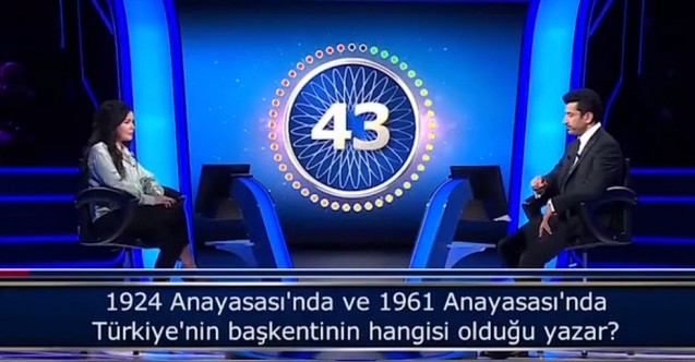 Kim Milyoner Olmak İster'de 'Türkiye'nin başkenti' sorusu 2 jokerle yanıt buldu