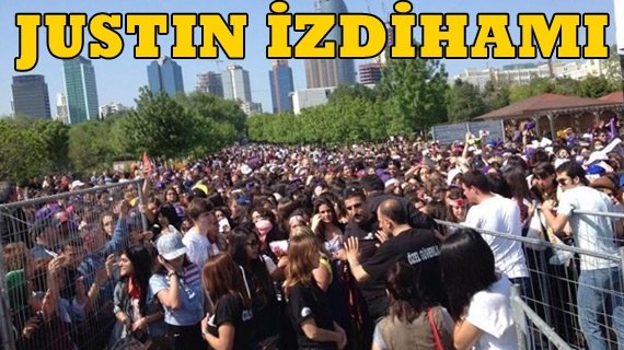 Justin Bieber konserinde izdiham