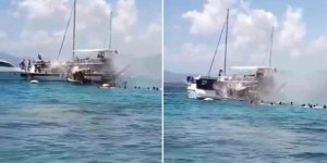 İzmir'de tur teknesinde yangın: Yolcular denize atladı!