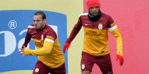 Galatasarayda Sneijder sevinci