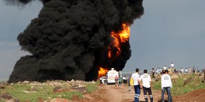 Diyarbakır Petrol boru hattında yangın!